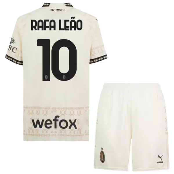 Camisolas AC Milan Rafael Leão 10 Criança Equipamento 4ª 23/24 Branco