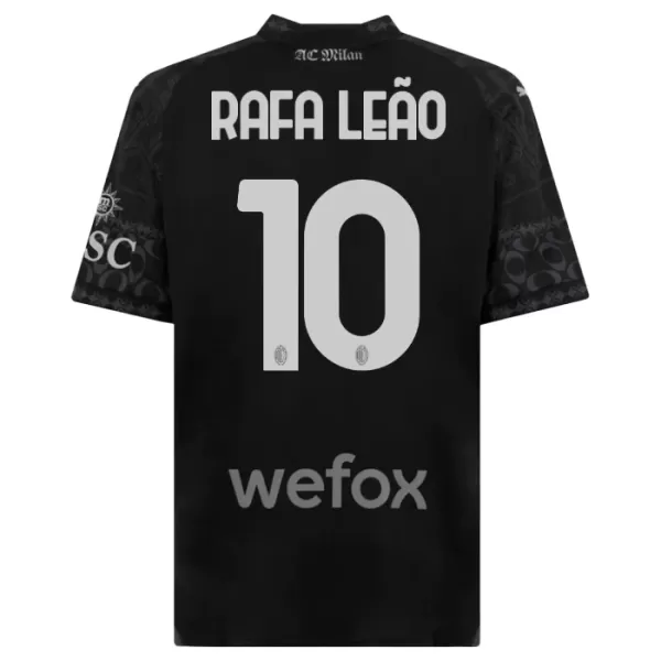 Camisolas AC Milan Rafael Leão 10 Criança Equipamento 4ª 23/24 Preto