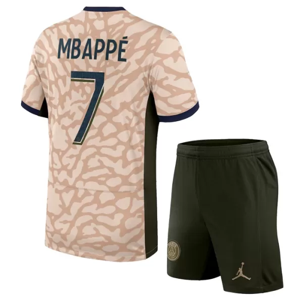 Camisolas Paris Saint-Germain Kylian Mbappé 7 Criança Equipamento 4ª Jordan 23/24