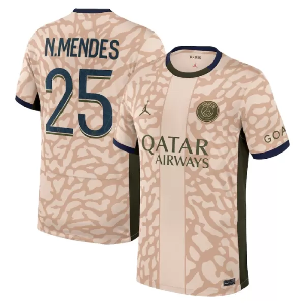 Camisolas Paris Saint-Germain Nuno Mendes 25 Equipamento 4ª Jordan 23/24