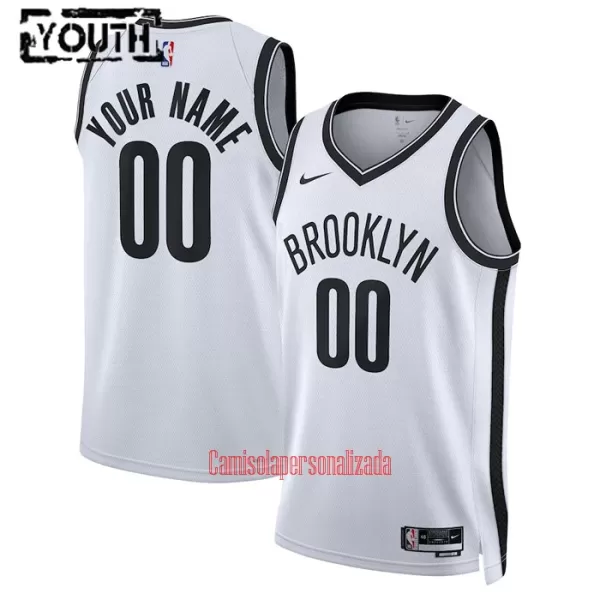 Camisolas Brooklyn Nets Criança Association Edition 23/24 Swingman Branco