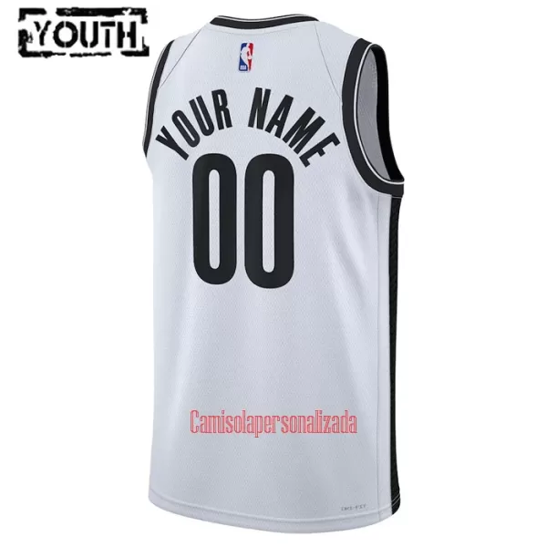 Camisolas Brooklyn Nets Criança Association Edition 23/24 Swingman Branco