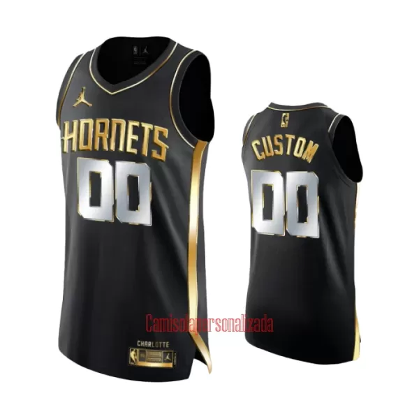 Limited Camisolas Charlotte Hornets Golden Edition Swingman Preto