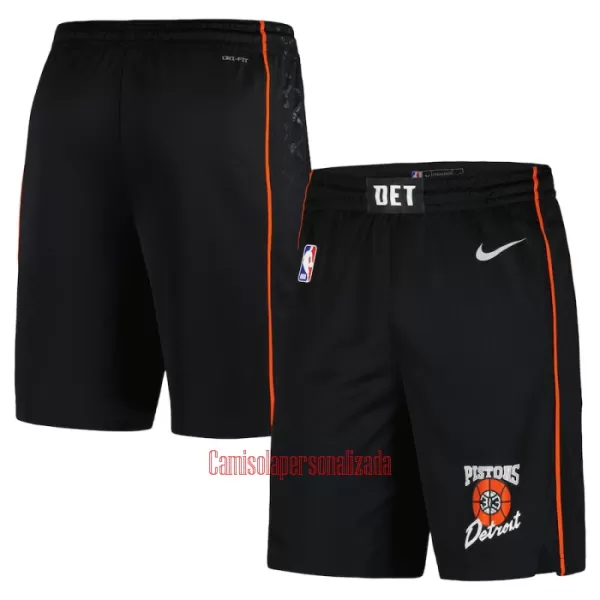 Calções NBA Detroit Pistons City Edition Swingman Preto