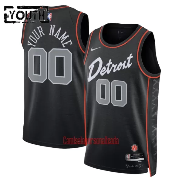 Camisolas Detroit Pistons Criança City Edition 23/24 Swingman Preto