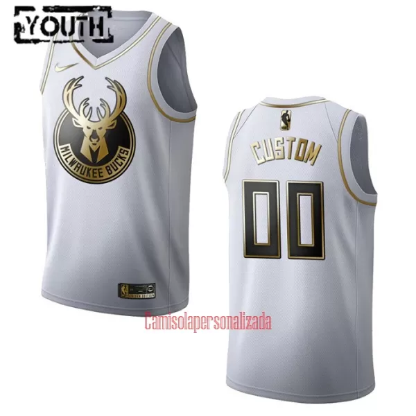 Camisolas Milwaukee Bucks Criança Golden Edition Swingman Branco