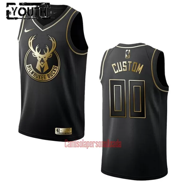 Camisolas Milwaukee Bucks Criança Golden Edition Swingman Preto