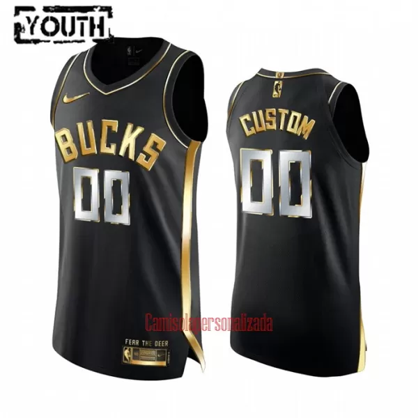 Limited Camisolas Milwaukee Bucks Criança Golden Edition Swingman Preto