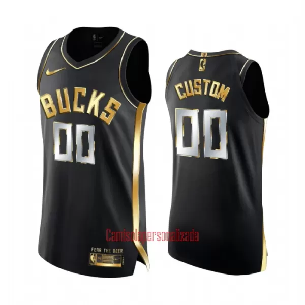 Limited Camisolas Milwaukee Bucks Golden Edition Swingman Preto