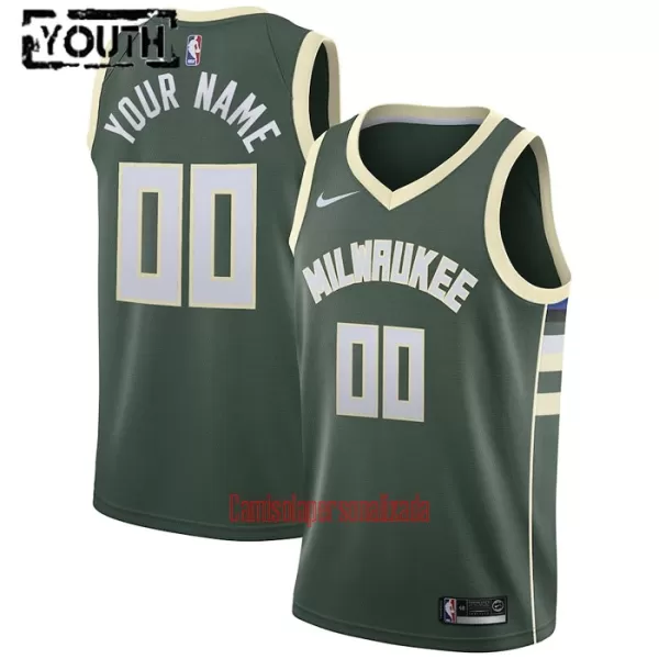 Verde Camisolas Milwaukee Bucks Criança Icon Edition 23/24 Swingman