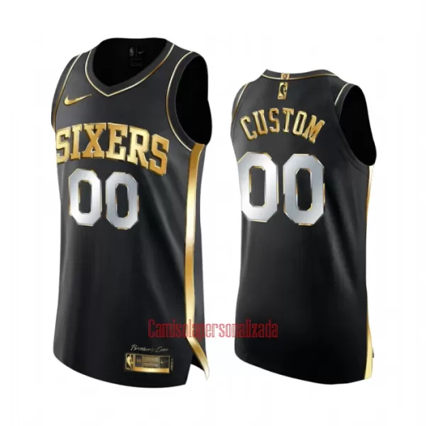 Limited Camisolas Philadelphia 76ers Golden Edition Swingman Preto