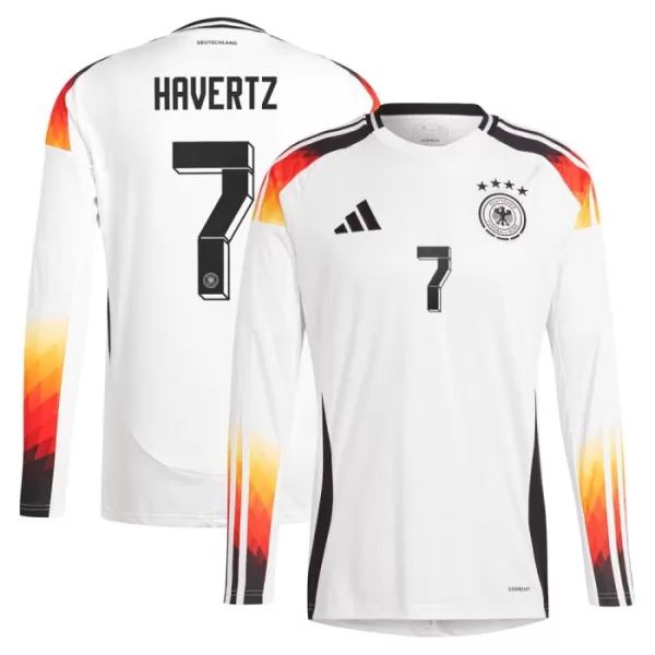 Camisolas Alemanha Kai Havertz 7 Equipamento Principal Euro 2024 Manga Comprida