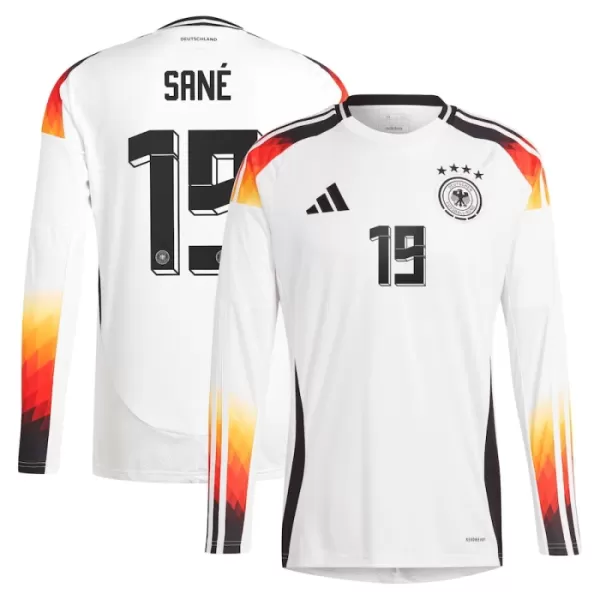 Camisolas Alemanha Leroy Sané 19 Equipamento Principal Euro 2024 Manga Comprida