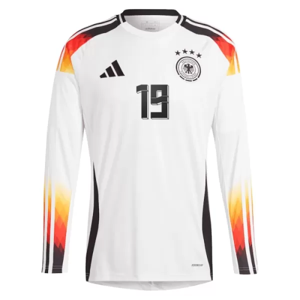 Camisolas Alemanha Leroy Sané 19 Equipamento Principal Euro 2024 Manga Comprida