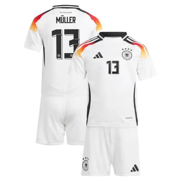 Camisolas Alemanha Thomas Müller 13 Criança Equipamento Principal Euro 2024