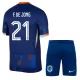 Camisolas Holanda Frenkie de Jong 21 Criança Equipamento Alternativo Euro 2024