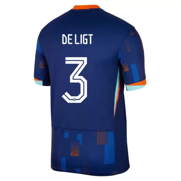 Camisolas Holanda Matthijs de Ligt 3 Criança Equipamento Alternativo Euro 2024