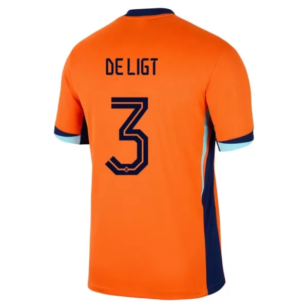 Camisolas Holanda Matthijs de Ligt 3 Criança Equipamento Principal Euro 2024