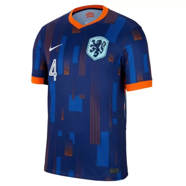 Camisolas Holanda Virgil van Dijk 4 Criança Equipamento Alternativo Euro 2024