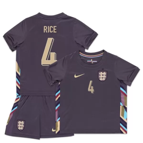 Camisolas Inglaterra Declan Rice 4 Criança Equipamento Alternativo Euro 2024