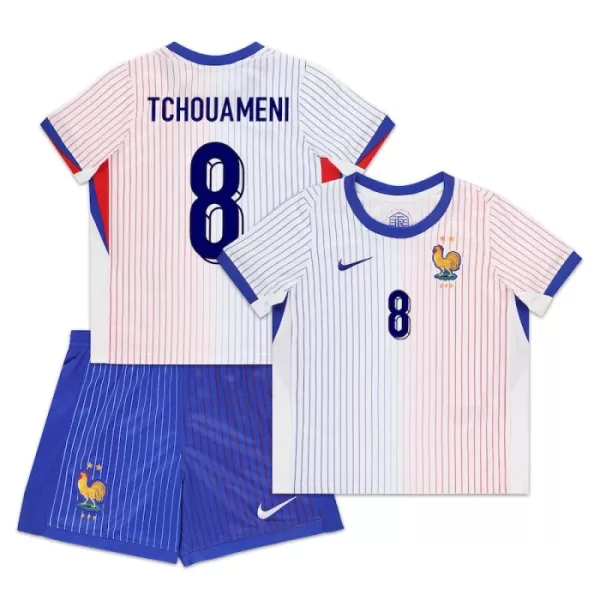 Camisolas França Aurélien Tchouaméni 8 Criança Equipamento Alternativo Euro 2024