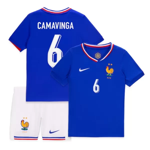 Camisolas França Eduardo Camavinga 6 Criança Equipamento Principal Euro 2024