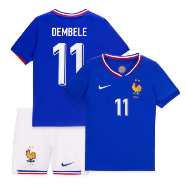 Camisolas França Ousmane Dembélé 11 Criança Equipamento Principal Euro 2024