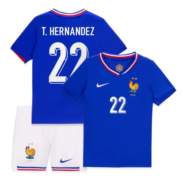 Camisolas França Theo Hernández 22 Criança Equipamento Principal Euro 2024