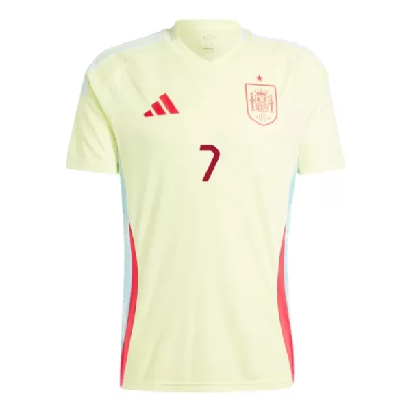 Camisolas Espanha Alvaro Morata 7 Equipamento Alternativo Euro 2024