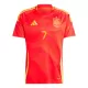 Camisolas Espanha Alvaro Morata 7 Equipamento Principal Euro 2024