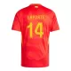 Camisolas Espanha Aymeric Laporte 14 Equipamento Principal Euro 2024