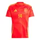 Camisolas Espanha Aymeric Laporte 14 Equipamento Principal Euro 2024