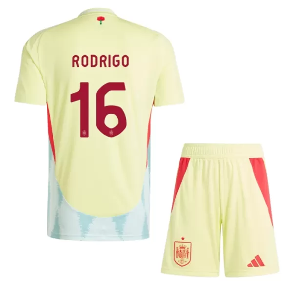 Camisolas Espanha Rodrigo Hernández 16 Criança Equipamento Alternativo Euro 2024