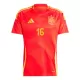 Camisolas Espanha Rodrigo Hernández 16 Equipamento Principal Euro 2024