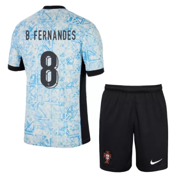 Camisolas Portugal Bruno Fernandes 8 Criança Equipamento Alternativo Euro 2024