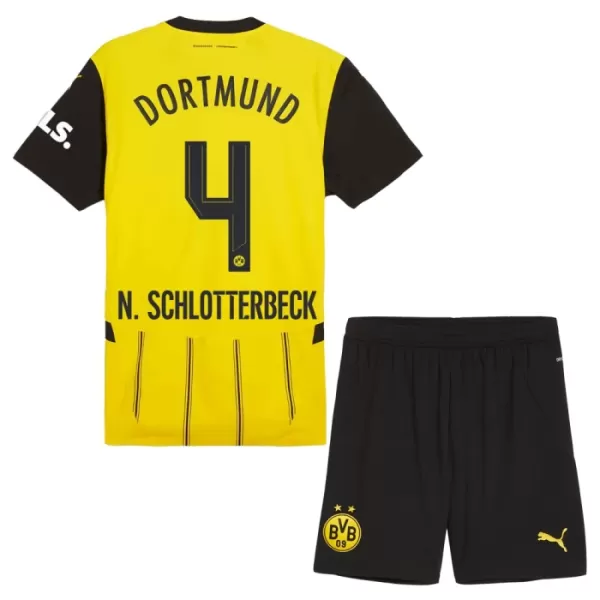 Camisolas Borussia Dortmund Nico Schlotterbeck 4 Criança Equipamento Principal 24/25