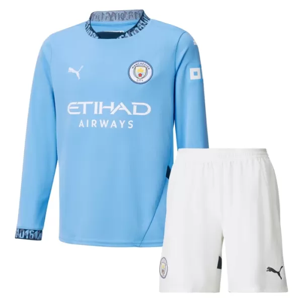 Camisolas Manchester City Criança Equipamento Principal 24/25 Manga Comprida