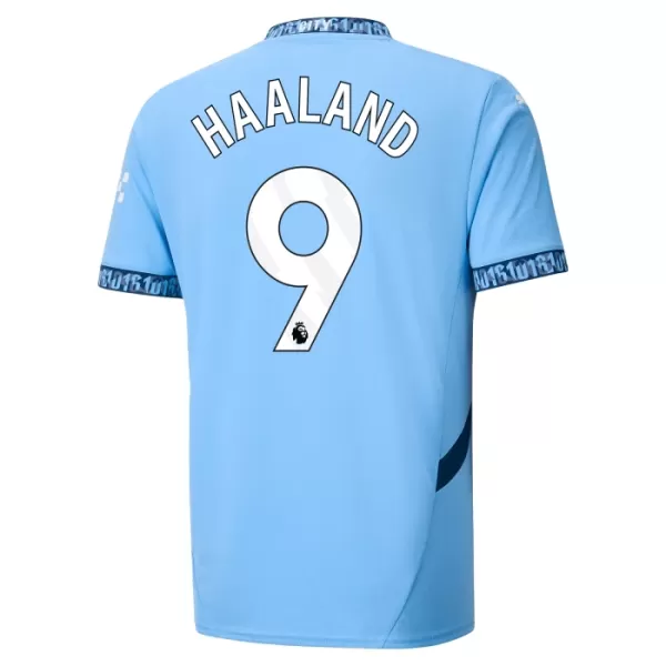 Camisolas Manchester City Erling Haaland 9 Criança Equipamento Principal 24/25