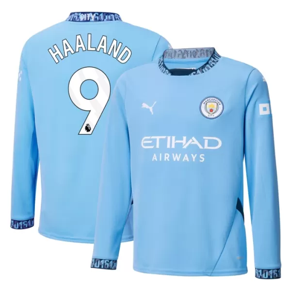 Camisolas Manchester City Erling Haaland 9 Equipamento Principal 24/25 Manga Comprida