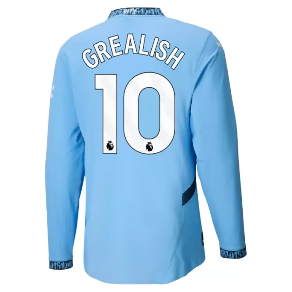 Camisolas Manchester City Jack Grealish 10 Equipamento Principal 24/25 Manga Comprida