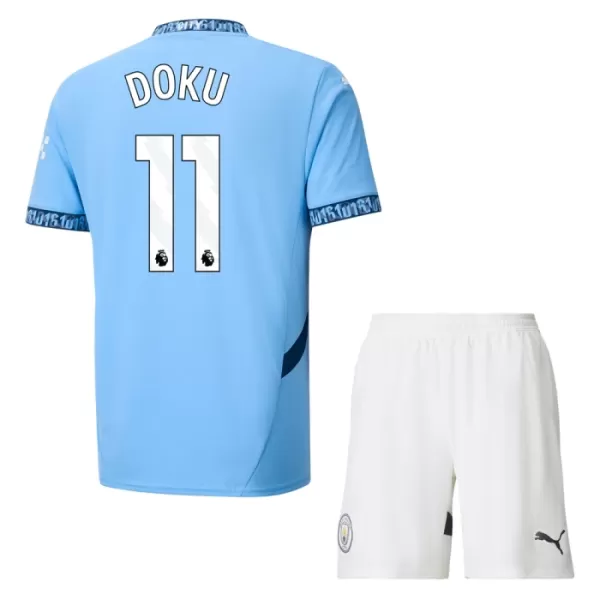 Camisolas Manchester City Jérémy Doku 11 Criança Equipamento Principal 24/25