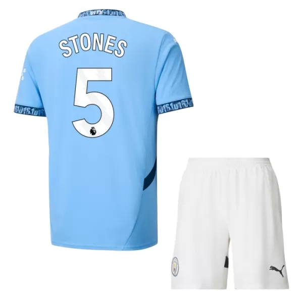 Camisolas Manchester City John Stones 5 Criança Equipamento Principal 24/25