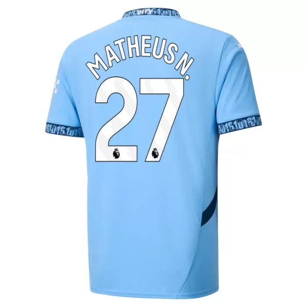 Camisolas Manchester City Matheus Nunes 27 Criança Equipamento Principal 24/25