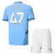 Camisolas Manchester City Phil Foden 47 Criança Equipamento Principal 24/25