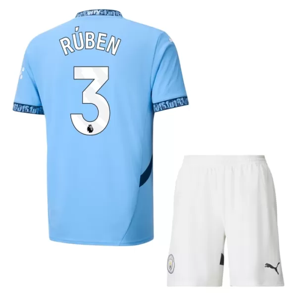 Camisolas Manchester City Rúben Dias 3 Criança Equipamento Principal 24/25