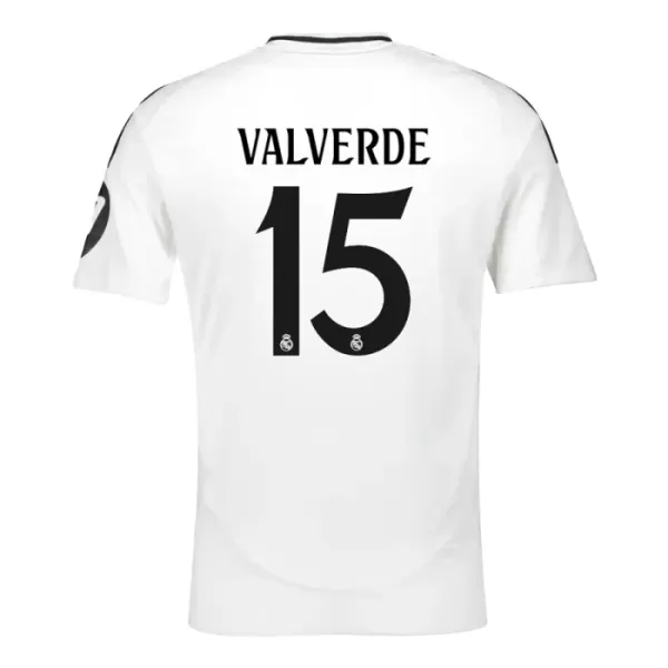 Camisolas Real Madrid Federico Valverde 15 Criança Equipamento Principal 24/25