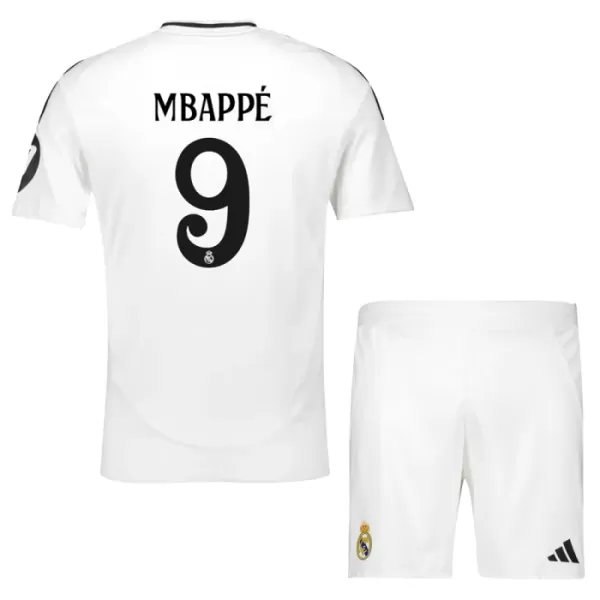 Camisolas Real Madrid Kylian Mbappé 9 Criança Equipamento Principal 24/25