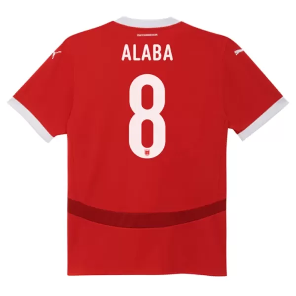 Camisolas Áustria David Alaba 8 Equipamento Principal Euro 2024