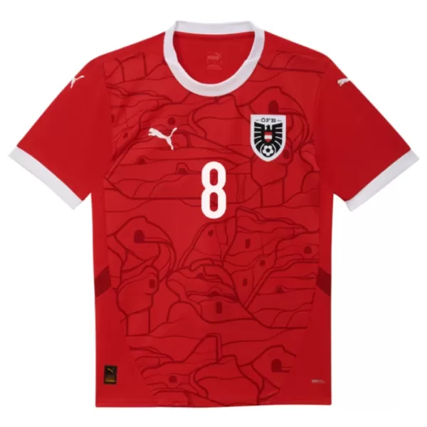 Camisolas Áustria David Alaba 8 Equipamento Principal Euro 2024