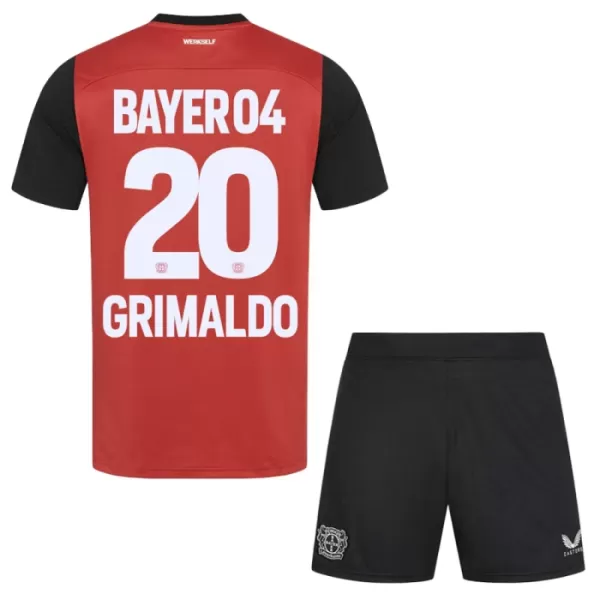 Camisolas Bayer 04 Leverkusen Alejandro Grimaldo 20 Criança Equipamento Principal 24/25